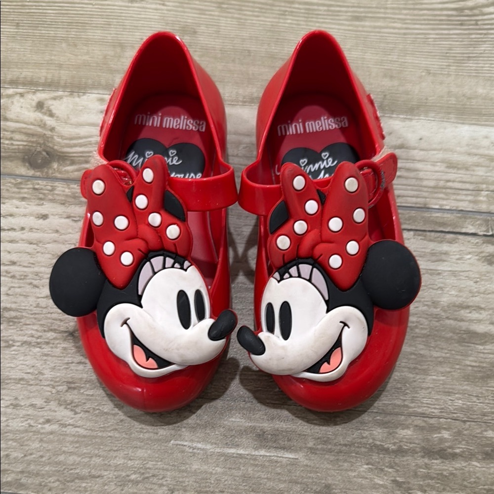 Mini Melissa Red and Black Dress Shoes with Playful Design